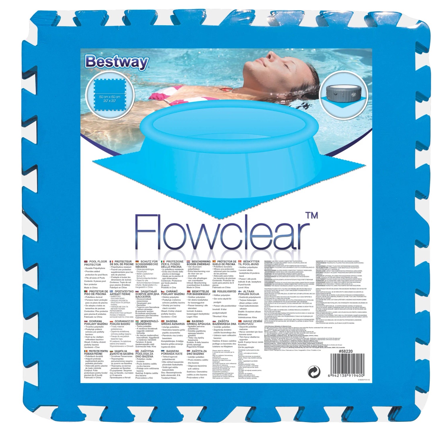 Tappeto Gomma Antiscivolo Blu 120x100 cm | Ideale Piscine e Saune