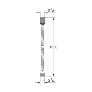 Illustrazione di un tubo flessibile (Flessibili) con dimensioni.