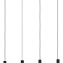 Lampada a sospensione a LED Eglo Almudaina nera, 4 luci, design moderno per soggiorno e sala da pranzo.