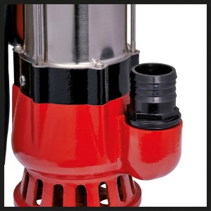 Dettaglio: Pompa per acque sporche Einhell GC-DP 5010 G con raccordo per tubo.