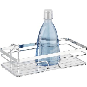 Mensola a muro Premium Wenko, 24 cm di larghezza, in acciaio inox con flacone decorativo. Mensola da bagno per montaggio a parete.