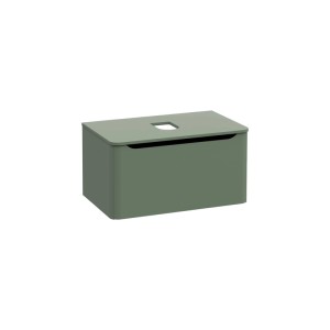 Mobile bagno base lavabo sospeso 1 cassetto Integra Round 80 cm matt green