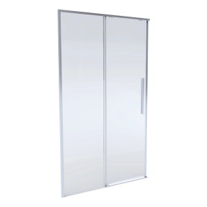 Box doccia t.b.t. con porta scorrevole e telaio argento.