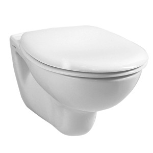 WC sospeso bianco (t.b.t.) con brida chiusa.