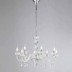 Lampadario a sospensione Riflesso 8 luci in cristallo 190x83x83 cm