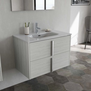 Mobile bagno base lavabo sospesa Ika 81 2/C olmo creme 81x46 cm