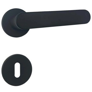 Set maniglia per porta t.b.t. nera per interni.