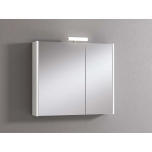 Specchiera t.b.t. con illuminazione, finitura bianca.