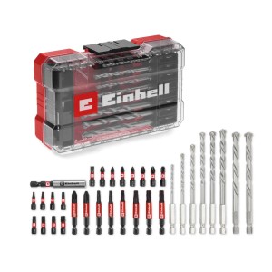Set di inserti a impatto Einhell, 33 pezzi, con inserti, punte per pietra e scatola.