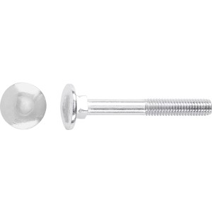Bullone a testa tonda LUX zincato M5 x 40 mm con filettatura parziale, 100 pezzi.