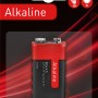 Batteria alcalina 9V Block E per dispositivi come torce e giocattoli.