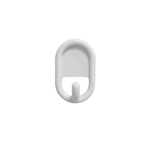 Gancio adesivo ovale bianco per bagno e cucina.