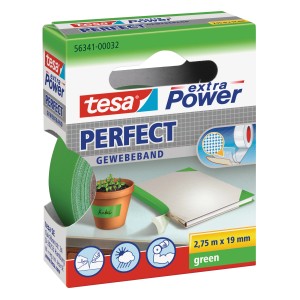 Nastro telato Tesa Extra Power Perfect, verde, 2,75 m x 19 mm, versatile.