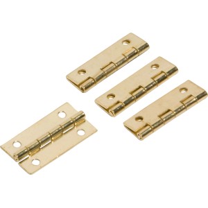 Quattro cerniere per scatole placcate in ottone, 40x25 mm, per portagioie ecc.