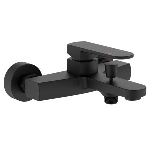 Miscelatore per vasca t.b.t. nero per montaggio a parete.