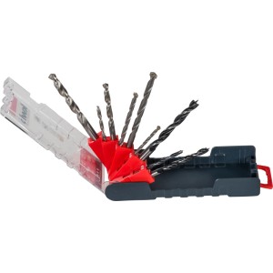 kwb Power-Box Set di punte combinate, 9 pezzi, con punte HSS, per pietra e legno in scatola.