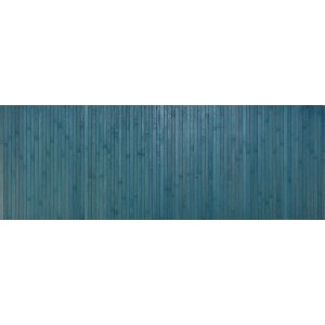 Tappeto da cucina t.b.t. turchese in bambù con strisce verticali.