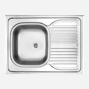 Lavello appoggio 1 vasca quadrata gocciolatoio dx  Guantánamo acciaio inox