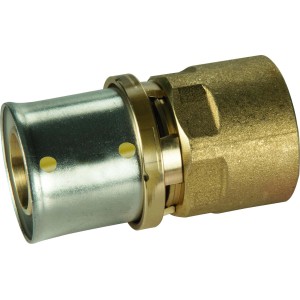 Raccordo a pressare in ottone per tubi, adatto a diverse applicazioni.