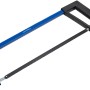Seghetto per metalli LUX Classic, 300 mm, con telaio tubolare quadrato blu e manico in plastica nera.