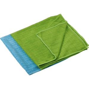 Panno per pavimenti in microfibra Premium blu e verde per superfici lisce.