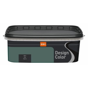 Pittura per interni opaca verde scuro OBI Design Color in un secchio.