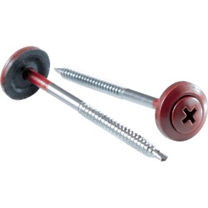 Viti rosse Onduline per pannelli bituminosi ondulati, 100 pezzi per sacchetto.