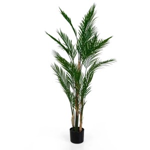 Palma Areca artificiale in vaso, pianta finta verde per interni.