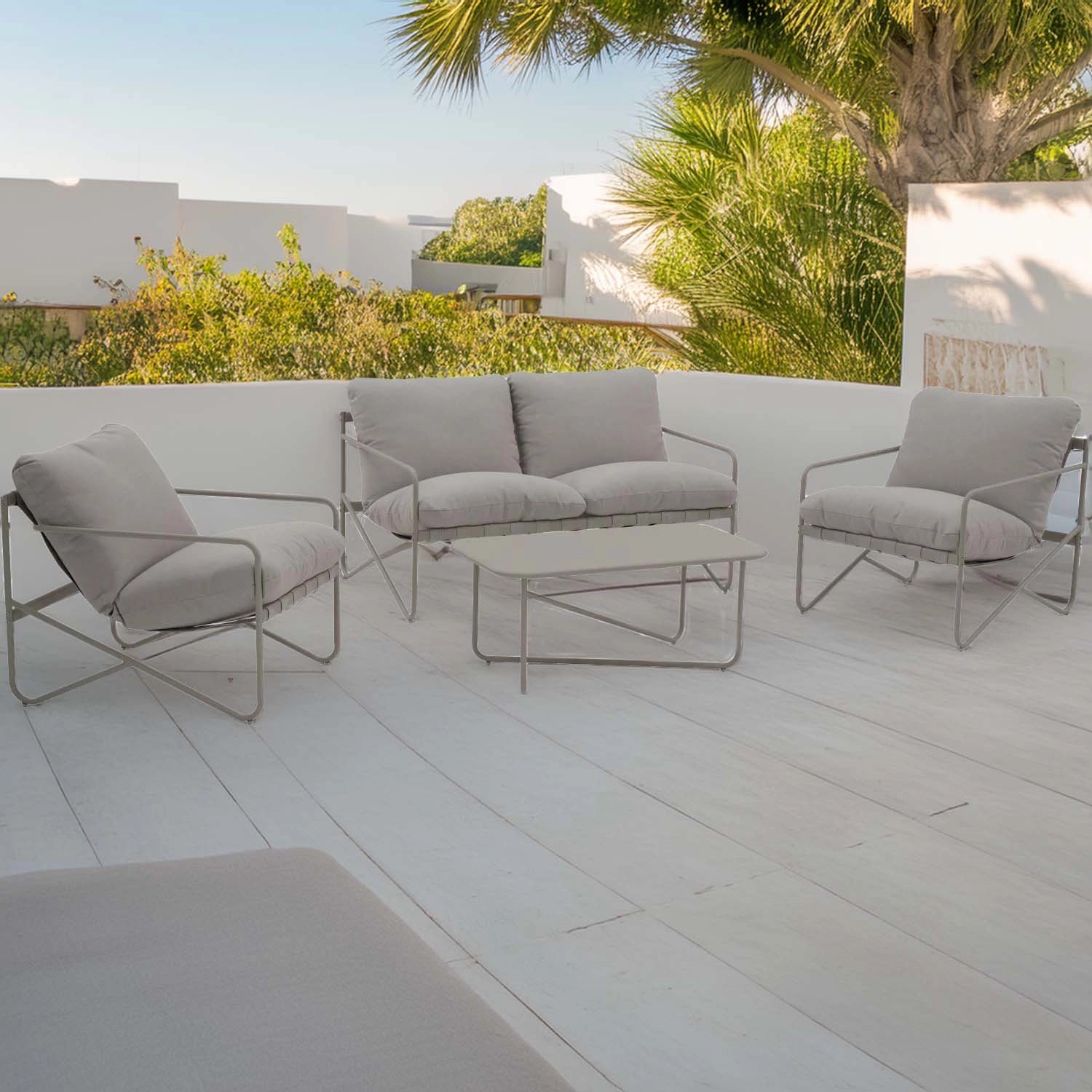 Salotto da giardino Salaya in acciaio taupe posti acquista da OBI