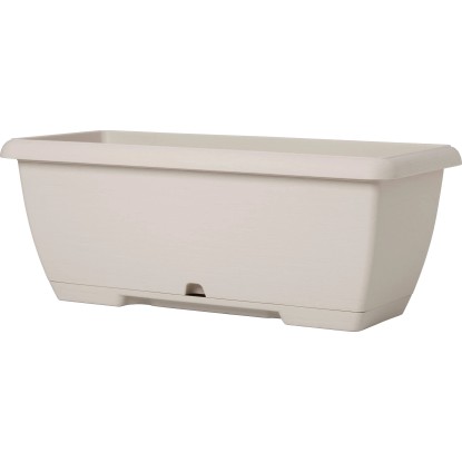 Fioriera da esterno Terrae Midi in plastica bianco pietra 65x25x21 cm
