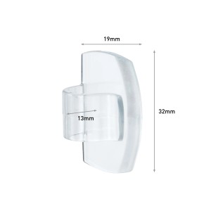 Fascetta adesiva trasparente per cavi con dimensioni (19x32mm).