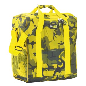 t.b.t. Borsa frigo camouflage con manici gialli per campeggio e outdoor.