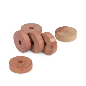Set 6 anelli antitarme per grucce Compactor in cedro rosso naturale