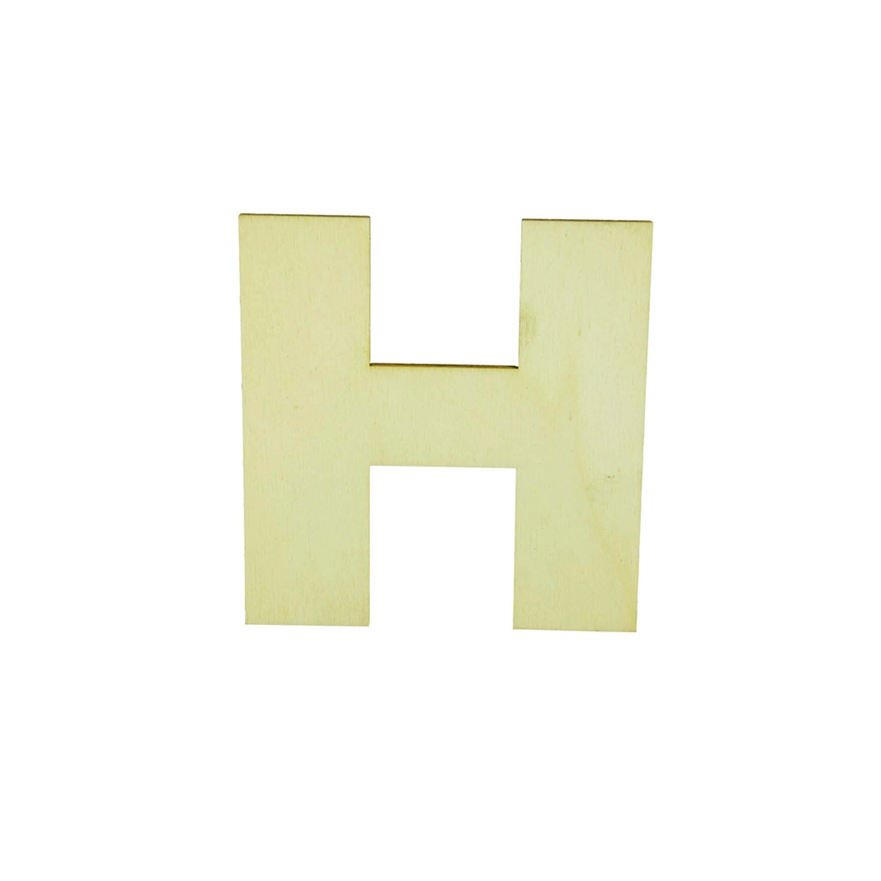 Lettera H decorativa in legno 12 cm