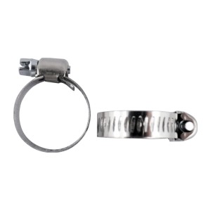 Due fascette stringitubo in metallo argentato per Cerniere metalliche e minuterie.
