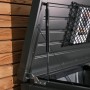 Biohort StyleBox 170 grigio scuro metallizzato aperta. Molla a gas tiene il coperchio, rete interna. Box universale.