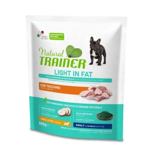 Natural Trainer cibo secco per cani Light in Fat con tacchino per cani di piccola taglia.