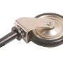 Rotella per carrello da tè Ø 50mm con perno, portata 8kg, alloggiamento in lamiera d'acciaio e anello di rotolamento in plastica.