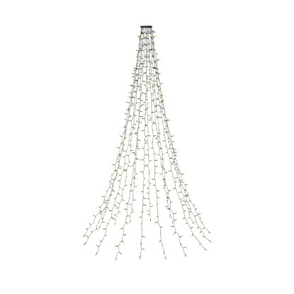 Catena luminosa albero di Natale 608 LED luce bianco caldo/freddo H 210 cm