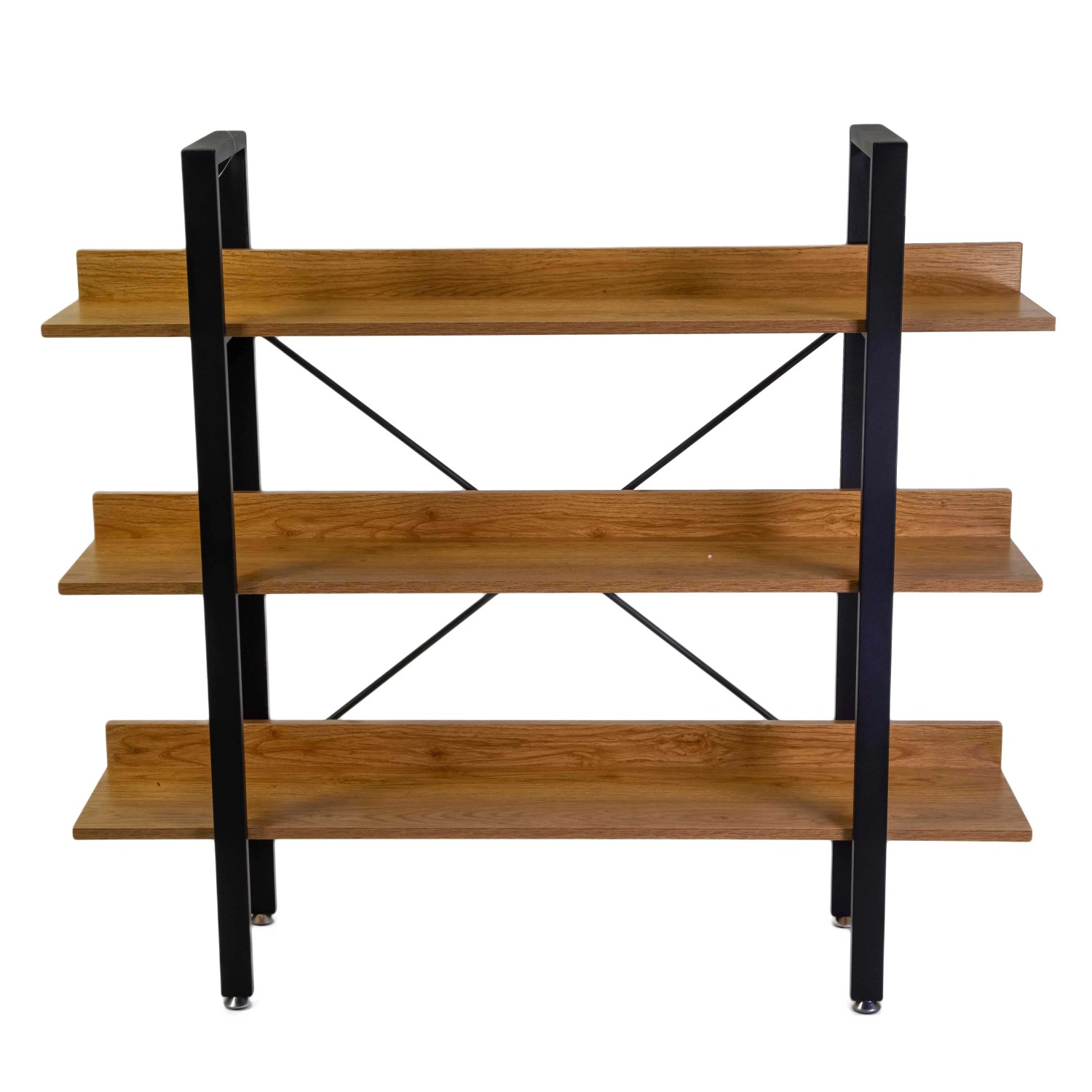 Scaffale in metallo e legno Achille 3 piani 120x28x108 cm_3