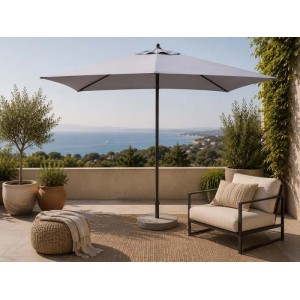 Ombrellone da giardino palo centrale Garden Friend Push Up 2x3 m grigio