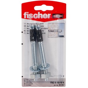 Confezione da 2 ancoraggi Fischer FAZ II 10/10 K, tasselli ad alta capacità.