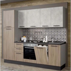 Cucina completa Licola reversibile 255 cm rovere