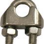 Morsetto per cavi metallici t.b.t. in metallo argentato.