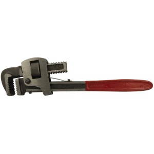 Chiave per tubi con ganascia regolabile e manico rosso. Chiavi meccaniche.