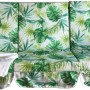 Gruppo di sedute Dondoli con design a foglie tropicali, inclusa coperta bianca.
