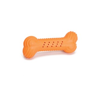 Osso arancione t.b.t., un robusto gioco da masticare per cani.