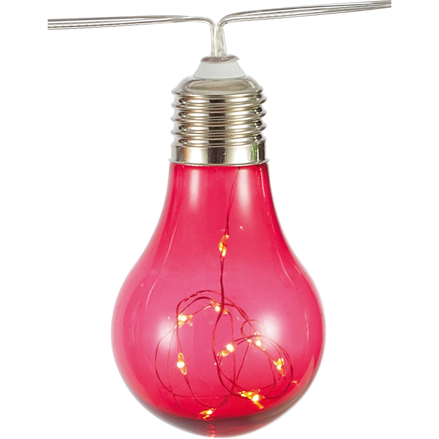 Catena luminosa solare colorata con design a lampadina, LED bianco caldo per giardino, balcone o terrazza.