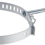 Collare metallico con tassello per fissaggio tubo fumario.