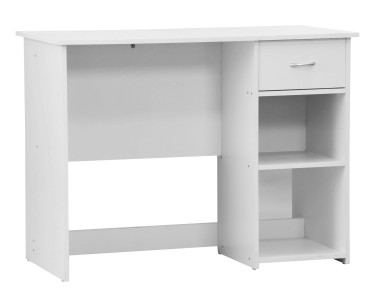 Scrivania con cassetto in pannello truciolare 100x50x75 cm bianco